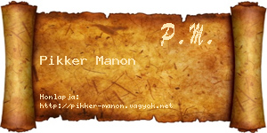 Pikker Manon névjegykártya
